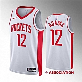 Men's Houston Rockets #12 Steven Adams White Association Edition Stitched Jersey Dzhi