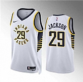 Men's Indiana Pacers #29 Quenton Jackson White Association Edition Stitched Basketball Jersey Dzhi
