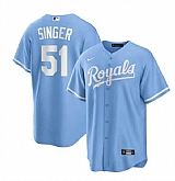 Men's Kansas City Royals #51 Brady Singer Light Blue Stitched Baseball Jersey Dzhi