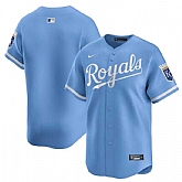 Men's Kansas City Royals Blank Light Blue 2024 Alternate Limited Stitched Baseball Jersey Dzhi