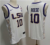 Men's LSU Tigers #10 Angel Reese White Stitched Jersey