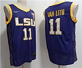 Men's LSU Tigers #11 Hailey Van Lith Purple Stitched Jersey
