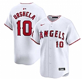 Men's Los Angeles Angels #10 Gio Urshela White Home Limited Stitched Baseball Jersey Dzhi,baseball caps,new era cap wholesale,wholesale hats