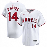 Men's Los Angeles Angels #14 Logan O'Hoppe White Home Limited Stitched Baseball Jersey Dzhi,baseball caps,new era cap wholesale,wholesale hats