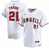 Men's Los Angeles Angels #21 Matt Thaisse White Home Limited Baseball Stitched Jersey Dzhi,baseball caps,new era cap wholesale,wholesale hats