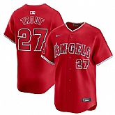 Men's Los Angeles Angels #27 Mike Trout Red Alternate Limited Baseball Stitched Jersey Dzhi,baseball caps,new era cap wholesale,wholesale hats