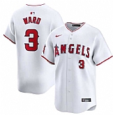 Men's Los Angeles Angels #3 Taylor Ward White Home Limited Baseball Stitched Jersey Dzhi,baseball caps,new era cap wholesale,wholesale hats