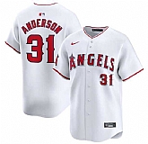 Men's Los Angeles Angels #31 Tyler Anderson White Home Limited Baseball Stitched Jersey Dzhi,baseball caps,new era cap wholesale,wholesale hats