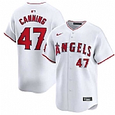 Men's Los Angeles Angels #47 Griffin Canning White Home Limited Baseball Stitched Jersey Dzhi,baseball caps,new era cap wholesale,wholesale hats