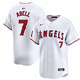 Men's Los Angeles Angels #7 Jo Adell White Home Limited Baseball Stitched Jersey Dzhi,baseball caps,new era cap wholesale,wholesale hats