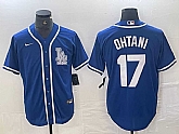 Men's Los Angeles Dodgers #17 Shohei Ohtani Blue Cool Base Stitched Baseball Jersey,baseball caps,new era cap wholesale,wholesale hats
