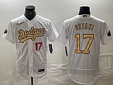 Men's Los Angeles Dodgers #17 Shohei Ohtani Number White 2022 All Star Stitched Flex Base Nike Jersey,baseball caps,new era cap wholesale,wholesale hats