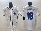 Men's Los Angeles Dodgers #18 Yoshinobu Yamamoto White Cool Base Stitched Jersey,baseball caps,new era cap wholesale,wholesale hats
