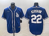 Men's Los Angeles Dodgers #22 Clayton Kershaw Blue Cool Base Stitched Baseball Jersey,baseball caps,new era cap wholesale,wholesale hats