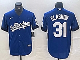 Men's Los Angeles Dodgers #31 Tyler Glasnow Blue 2021 City Connect Cool Base Stitched Jersey,baseball caps,new era cap wholesale,wholesale hats