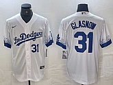 Men's Los Angeles Dodgers #31 Tyler Glasnow Number White 2021 City Connect Cool Base Stitched Jersey,baseball caps,new era cap wholesale,wholesale hats