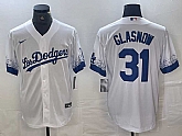 Men's Los Angeles Dodgers #31 Tyler Glasnow White 2021 City Connect Cool Base Stitched Jersey,baseball caps,new era cap wholesale,wholesale hats