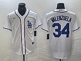 Men's Los Angeles Dodgers #34 Toro Valenzuela White Cool Base Stitched Baseball Jersey,baseball caps,new era cap wholesale,wholesale hats