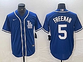 Men's Los Angeles Dodgers #5 Freddie Freeman Blue Cool Base Stitched Baseball Jersey,baseball caps,new era cap wholesale,wholesale hats
