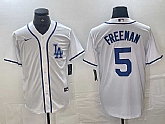 Men's Los Angeles Dodgers #5 Freddie Freeman White Cool Base Baseball Jersey,baseball caps,new era cap wholesale,wholesale hats