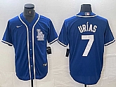 Men's Los Angeles Dodgers #7 Julio Urias Blue Cool Base Stitched Baseball Jersey,baseball caps,new era cap wholesale,wholesale hats