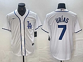Men's Los Angeles Dodgers #7 Julio Urias White Cool Base Stitched Baseball Jersey,baseball caps,new era cap wholesale,wholesale hats