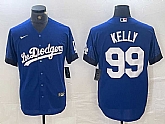 Men's Los Angeles Dodgers #99 Joe Kelly Blue 2021 City Connect Cool Base Stitched Jersey,baseball caps,new era cap wholesale,wholesale hats