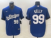 Men's Los Angeles Dodgers #99 Joe Kelly Number Blue 2021 City Connect Cool Base Stitched Jerseys,baseball caps,new era cap wholesale,wholesale hats