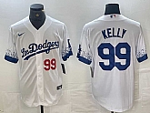 Men's Los Angeles Dodgers #99 Joe Kelly Number White 2021 City Connect Cool Base Stitched Jersey,baseball caps,new era cap wholesale,wholesale hats