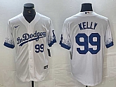 Men's Los Angeles Dodgers #99 Joe Kelly Number White 2021 City Connect Cool Base Stitched Jerseys,baseball caps,new era cap wholesale,wholesale hats