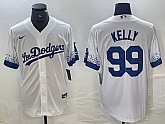 Men's Los Angeles Dodgers #99 Joe Kelly White 2021 City Connect Cool Base Stitched Jersey,baseball caps,new era cap wholesale,wholesale hats