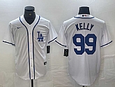 Men's Los Angeles Dodgers #99 Joe Kelly White Cool Base Stitched Baseball Jersey,baseball caps,new era cap wholesale,wholesale hats