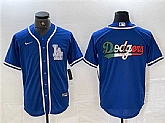 Men's Los Angeles Dodgers Team Big Logo Blue Cool Base Stitched Baseball Jerseys