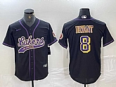 Men's Los Angeles Lakers #8 Kobe Bryant Black Cool Base Stitched Baseball Jersey,baseball caps,new era cap wholesale,wholesale hats
