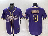 Men's Los Angeles Lakers #8 Kobe Bryant Purple Cool Base Stitched Baseball Jersey,baseball caps,new era cap wholesale,wholesale hats