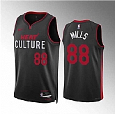 Men's Miami Heat #88 Patrick Mills Black 2023-24 City Edition Stitched Basketball Jersey Dzhi,baseball caps,new era cap wholesale,wholesale hats