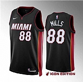 Men's Miami Heat #88 Patrick Mills Black Icon Edition Stitched Basketball Jersey Dzhi,baseball caps,new era cap wholesale,wholesale hats