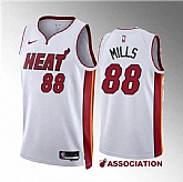 Men's Miami Heat #88 Patrick Mills White Association Edition Stitched Basketball Jersey Dzhi