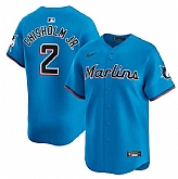 Men's Miami Marlins #2 Jazz Chisholm JR. Blue Limited Stitched Baseball Jersey Dzhi,baseball caps,new era cap wholesale,wholesale hats
