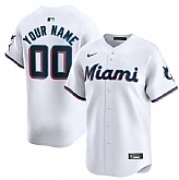 Men's Miami Marlins Customized White 2024 Home Limited Stitched Baseball Jersey,baseball caps,new era cap wholesale,wholesale hats