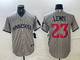 Men's Minnesota Twins #23 Royce Lewis 2023 Grey Home Team Cool Base Stitched Jersey,baseball caps,new era cap wholesale,wholesale hats