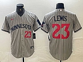 Men's Minnesota Twins #23 Royce Lewis Number 2023 Grey Home Team Cool Base Stitched Jerseys,baseball caps,new era cap wholesale,wholesale hats