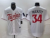 Men's Minnesota Twins #34 Kirby Puckett White Red Stitched MLB Cool Base Nike Jersey,baseball caps,new era cap wholesale,wholesale hats