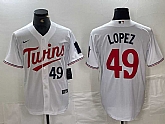 Men's Minnesota Twins #49 Pablo Lopez Number White Stitched MLB Cool Base Nike Jersey,baseball caps,new era cap wholesale,wholesale hats