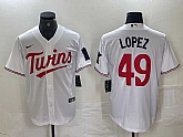 Men's Minnesota Twins #49 Pablo Lopez White Stitched MLB Cool Base Nike Jersey,baseball caps,new era cap wholesale,wholesale hats