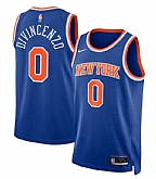 Men's New Yok Knicks #0 Donte DiVincenzo Blue Icon Edition Swingman Stitched Basketball Jersey Dzhi,baseball caps,new era cap wholesale,wholesale hats