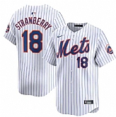 Men's New York Mets #18 Darryl Strawberry White 2024 Home Limited Stitched Baseball Jersey Dzhi,baseball caps,new era cap wholesale,wholesale hats