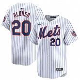 Men's New York Mets #20 Pete Alonso White 2024 Home Limited Stitched Baseball Jersey Dzhi,baseball caps,new era cap wholesale,wholesale hats