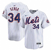 Men's New York Mets #34 Kodai Senga White 2024 Home Limited Stitched Baseball Jersey Dzhi,baseball caps,new era cap wholesale,wholesale hats