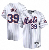 Men's New York Mets #39 Edwin Diaz White 2024 Home Limited Stitched Baseball Jersey Dzhi,baseball caps,new era cap wholesale,wholesale hats